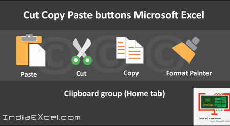 Clipboard group Cut Copy and Paste Microsoft Excel 2016