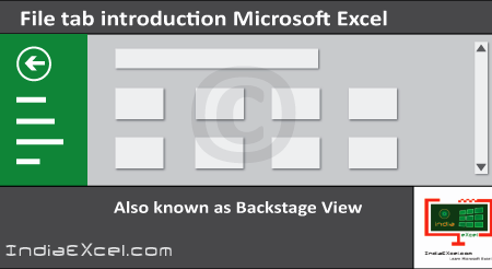 File tab Backstage View buttons introduction Microsoft Excel 2016