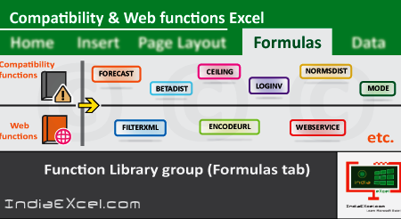 Compatibility Web button functions Function Library group MS Excel