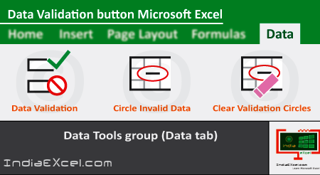 Data Validation button of Data Tools group Microsoft Excel
