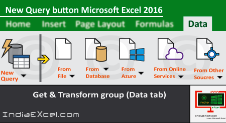 New Query button description of Get & Transform group Excel