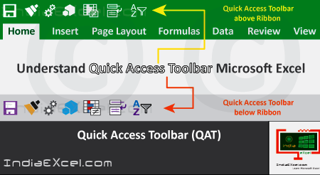 Understand Quick Access Toolbar (QAT) in MS Excel
