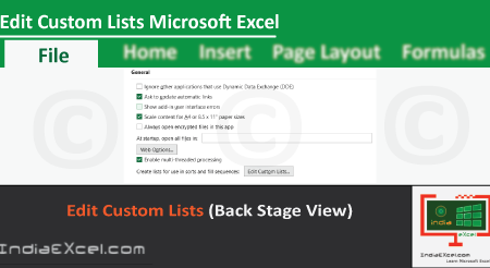 Edit Custom Lists in Microsoft Excel 2019